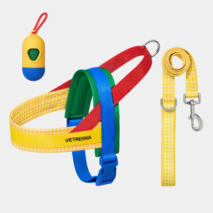 VETRESKA Moma Dog Harness and Leash Set, Easy Walk Dog Harness for Small Medium Dogs, No Pull Puppy Harness for Walking and Training, Adjustable, Take Control & Anti-Twist Pet Lead Combo